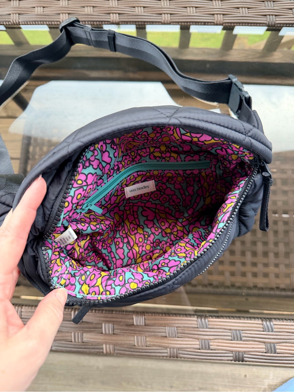 Vera Bradley Featherweight Black Crossbody Belt Bag - Picture 3 of 6